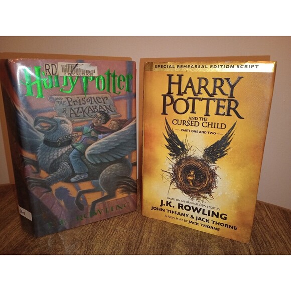 Harry Potter Hardcover Lot: Prisoner Azkaban 1st Ed 1999, Cursed Child Rehearsal - Picture 1 of 10